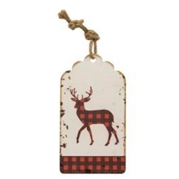*Distressed Metal Buffalo Check Deer Hanging Tag - Picture 12 of 13